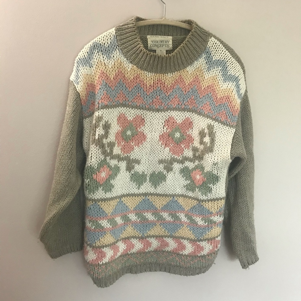 Cottagecore Floral Sweater | Size S